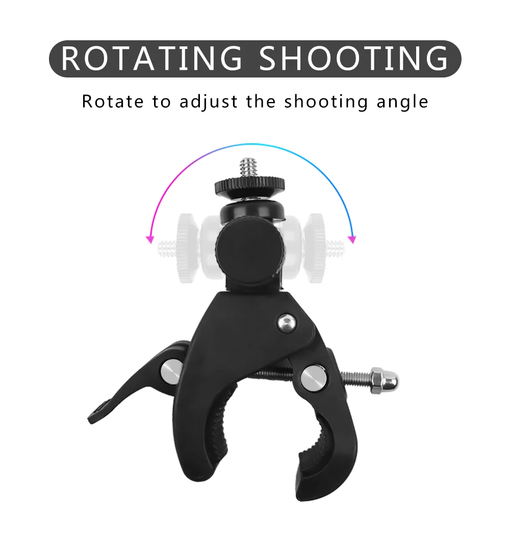 Bicycle Camera Mount 360 Rotation Stand Tripod Adapter For GoPro Cameras Motorcycle Mountain Bike Handlebar Camera Holder