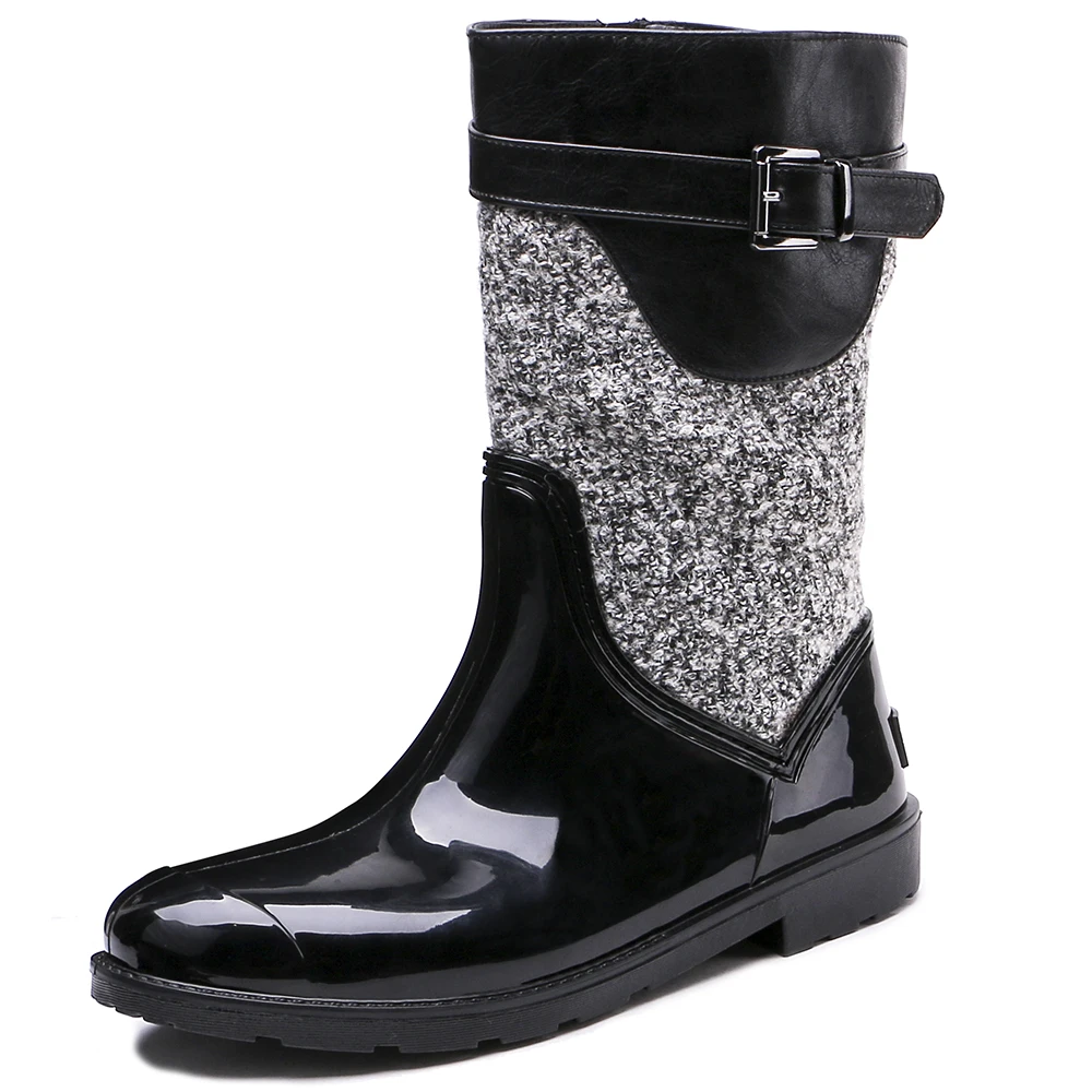 

TONGPU Original Design Women's Fashion Rain Boots with Warm Lining 154-270