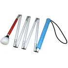 125 см-155 см, 7-секционный алюминиевый потайной трость, светоотражающий белый и красный, складная трость для слепых людей, синяя ручка