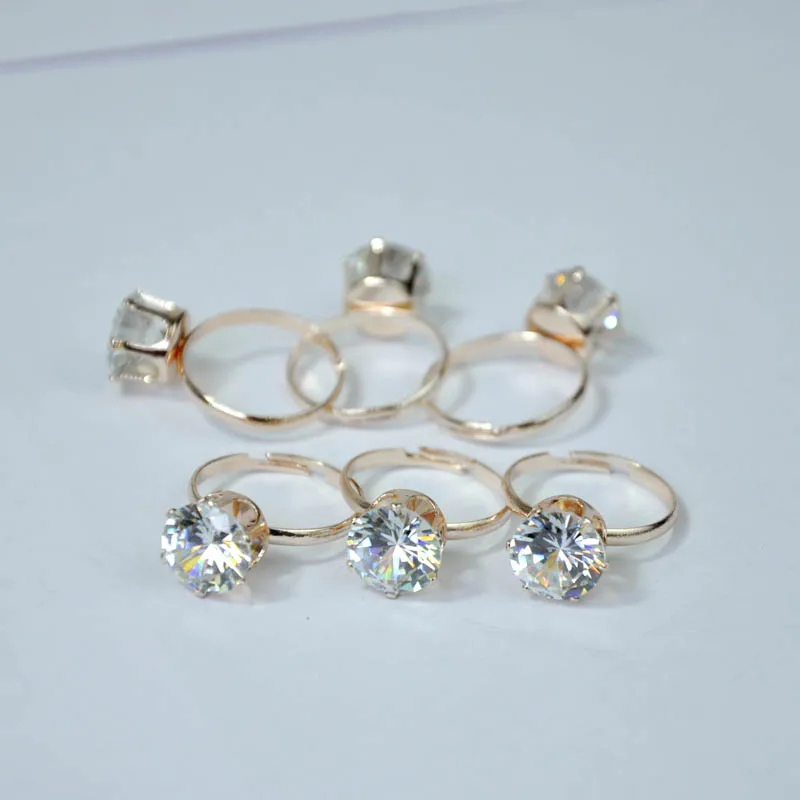 15 шт. 1.75ct AAA циркон розовое Золотое обручальное кольцо для женщин Свадебные