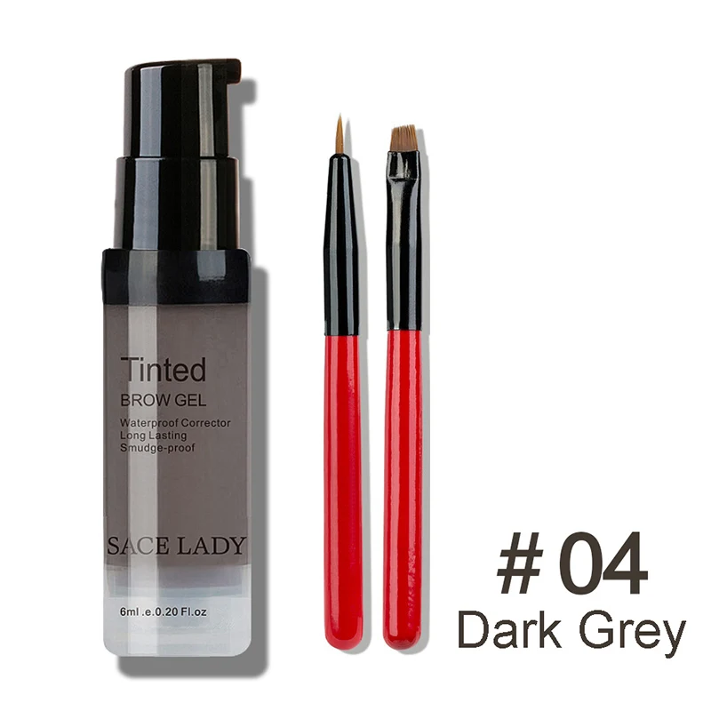 04 Dark Grey SACE LADY водонепроницаемые тени для бровей, хна усилитель макияжа, набор тентов набор кистей для бровей, гель- крем для бровей, набор для макияжа, инструмент для краски, восковая косметика - Цвет: 04 Dark Grey