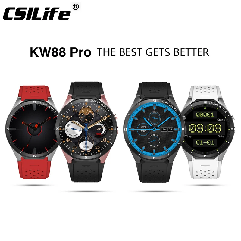 CSILife KW88 Pro 3g Smartwatch телефон Android 7 0 четырехъядерный 1. Гц 1 ГБ 16 Bluetooth 4 Смарт часы gps