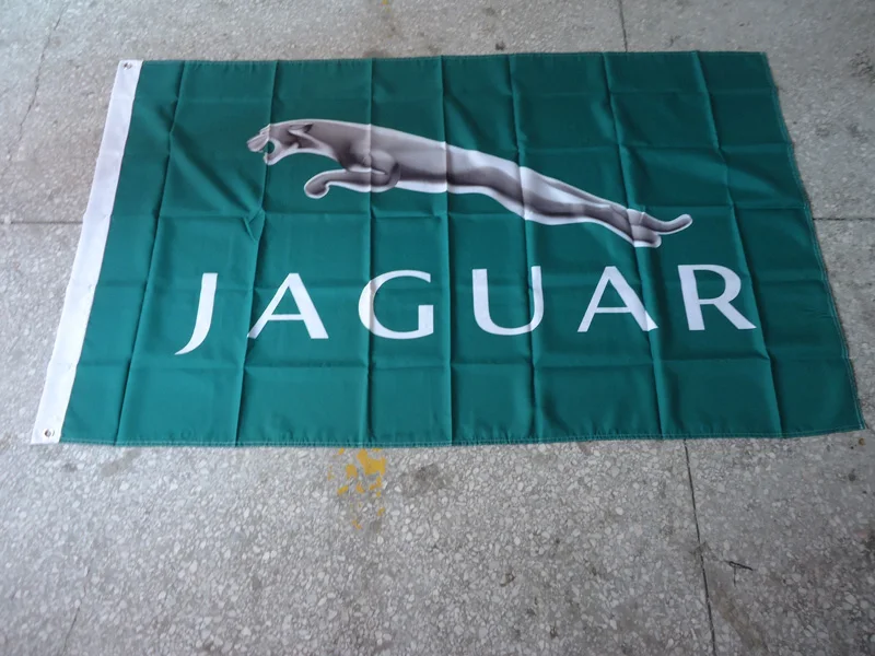 

free shipping jaguar flag for car show , can custom print file,90X150CM size,100% polyster,jaguar banner