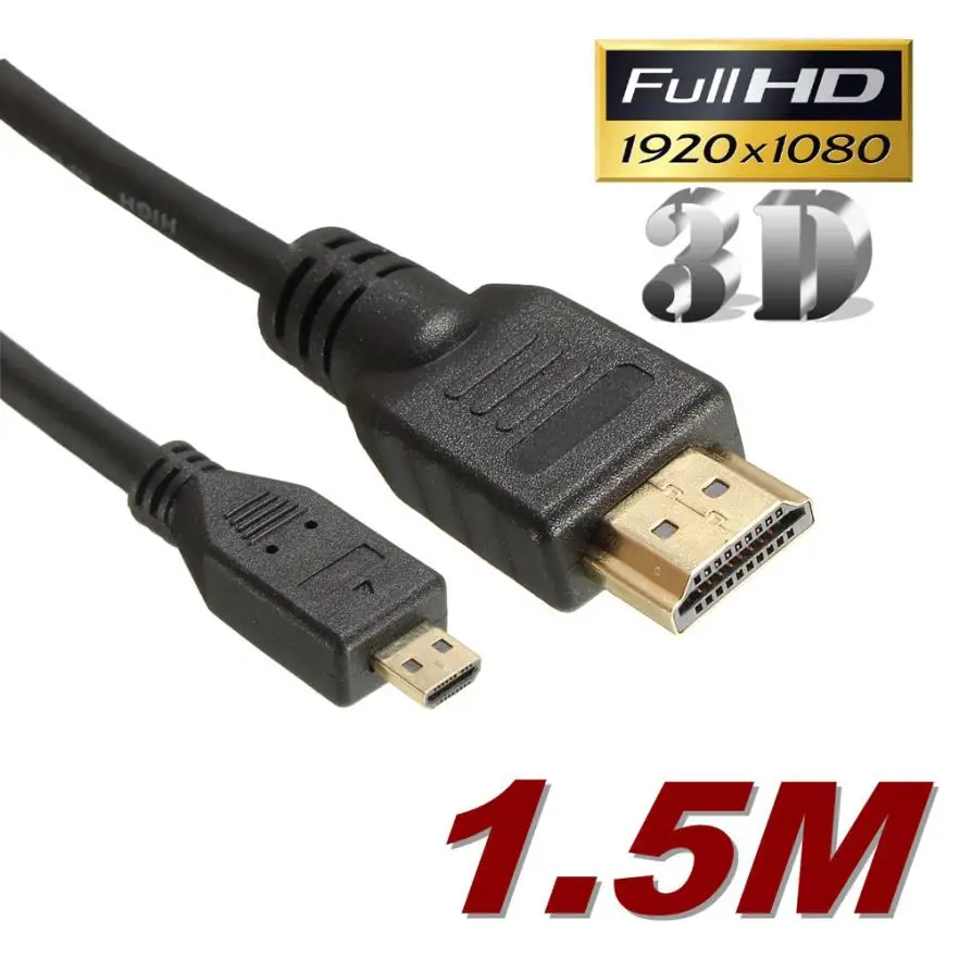 HIPERDEAL Micro HDMI к HDMI Мужской адаптер конвертер кабель для Droid EVO htc 4G 1080 P Прямая 4J22