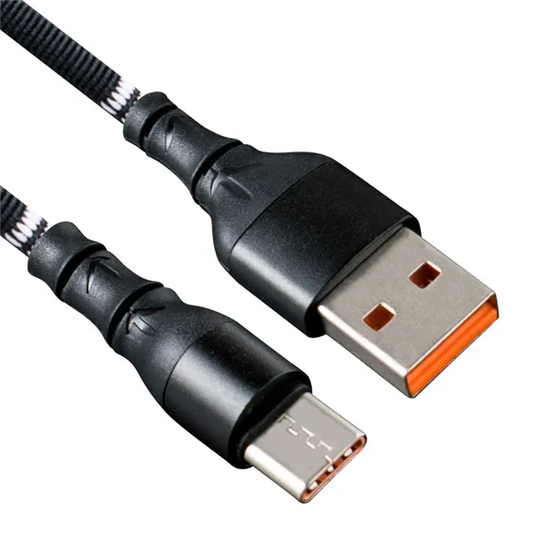 Черный Ersuki usb type-C кабель для samsung S10 S9 S8 A50 Xiaomi Redmi Note 7 Быстрая зарядка USB-C зарядное устройство для мобильного телефона USBC type-C кабель - Цвет: Черный