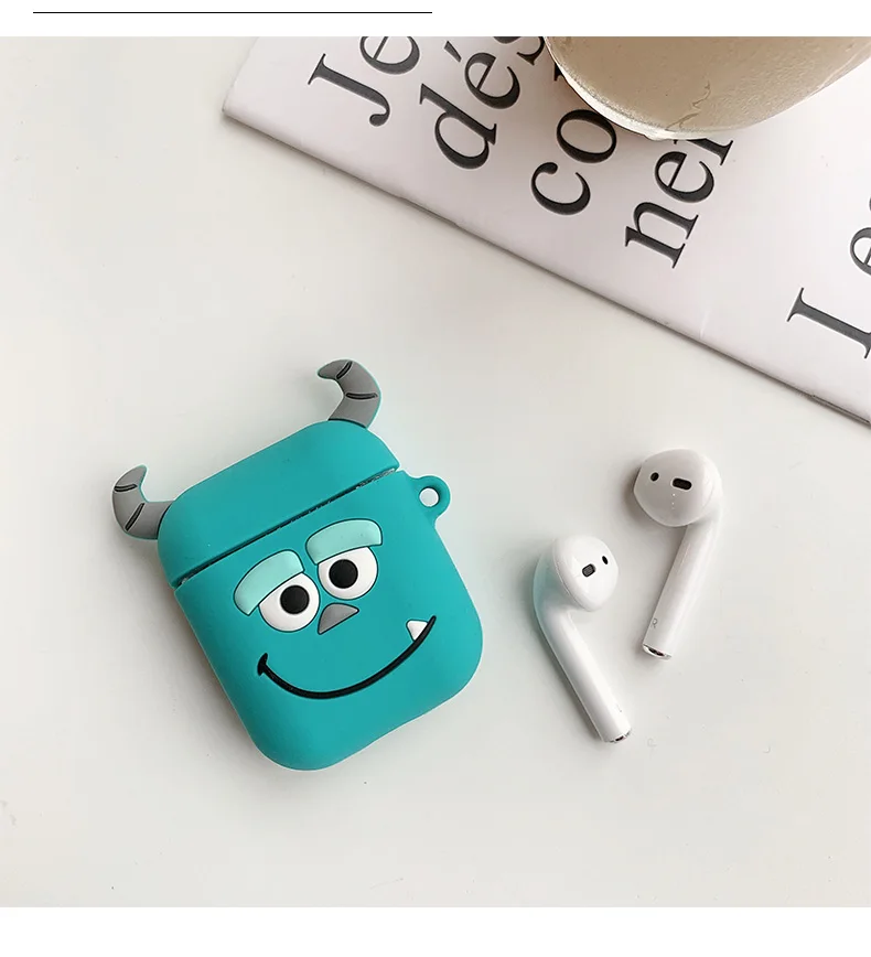 Sulley Мягкий силиконовый Bluetooth беспроводной чехол для наушников для AirPods защитный чехол Аксессуары для Apple Airpods зарядная коробка - Цвет: Sulley