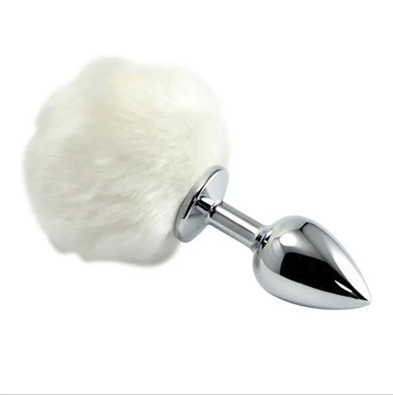 Small Size 7*2.8cm Stainless Steel Metal Sexy Rabbit Tail Anal Plug Bunny Pompon Butt Unisex Sex Products Toy for Women | Красота и