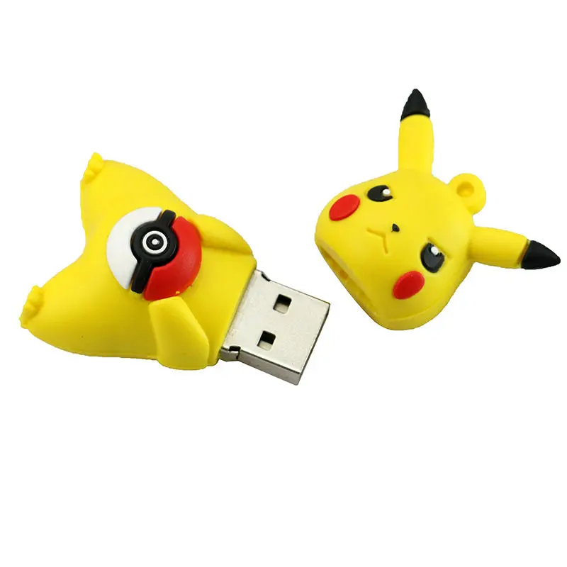 Флеш-накопитель с изображением животных из мультфильмов, милый usb-накопитель в форме покемона Пикачу, 8 ГБ, 16 ГБ, 32 ГБ, 64 ГБ, 128 ГБ, флеш-накопитель USB 2,0, флеш-карта памяти
