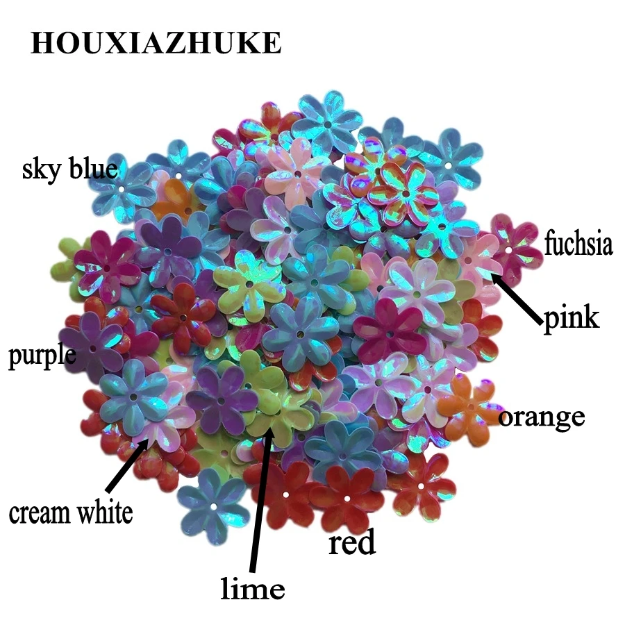 15 мм крем много цветов доступны шесть лепестков spangle блёстки с отверстием для