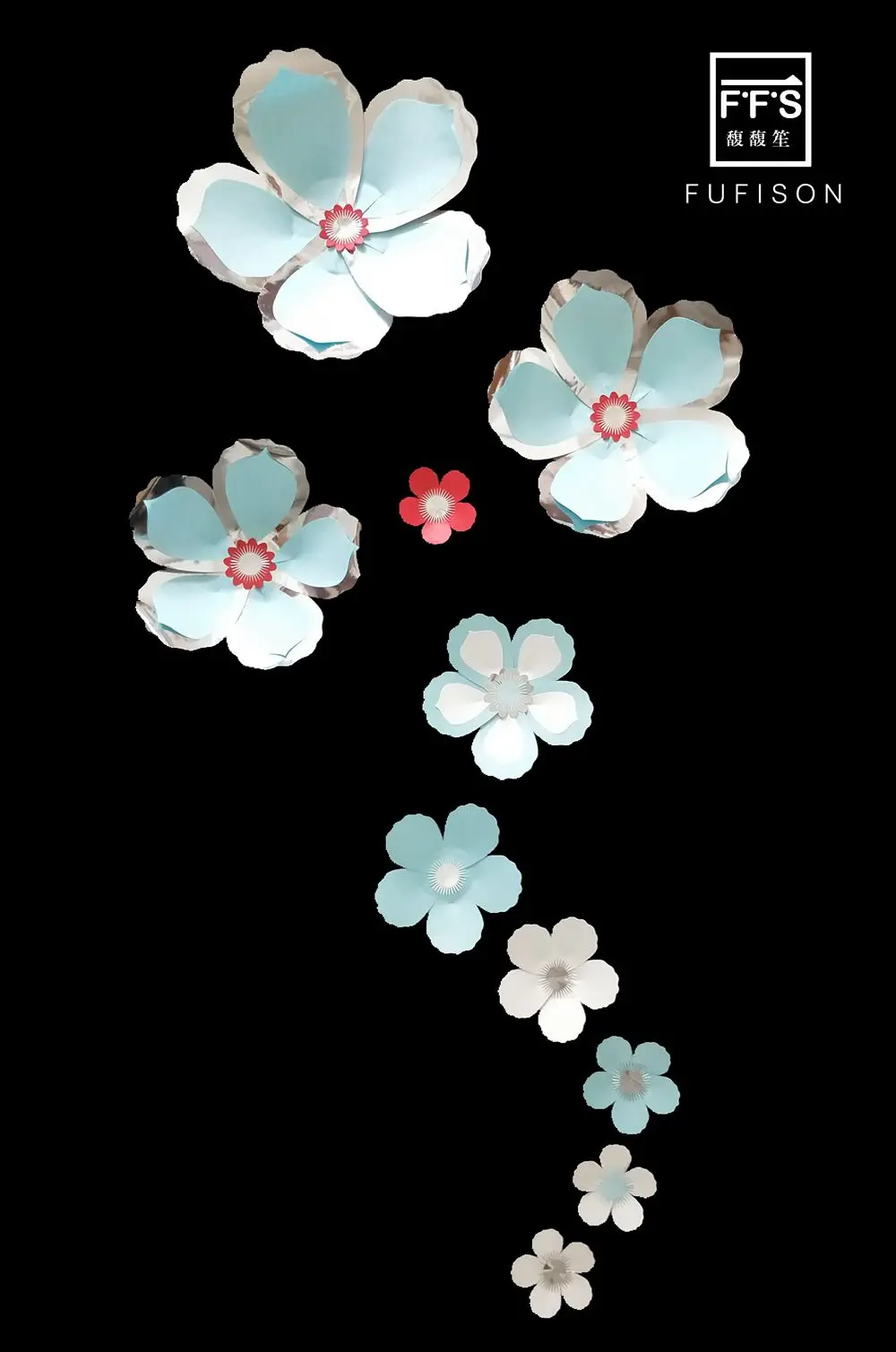 FFS Fufison New Style Paper Flowers DIY Party Backdrop Birthday Home Room decoration wedding flowers Wall stickers | Дом и сад