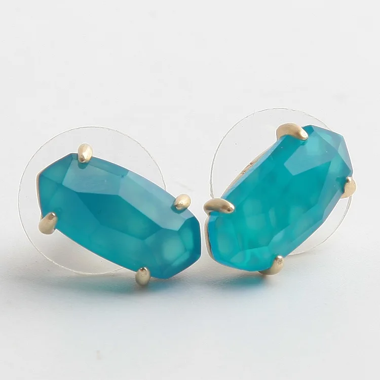 Бесплатная доставка маленькие серьги-гвоздики с голубым камнем | Украшения и