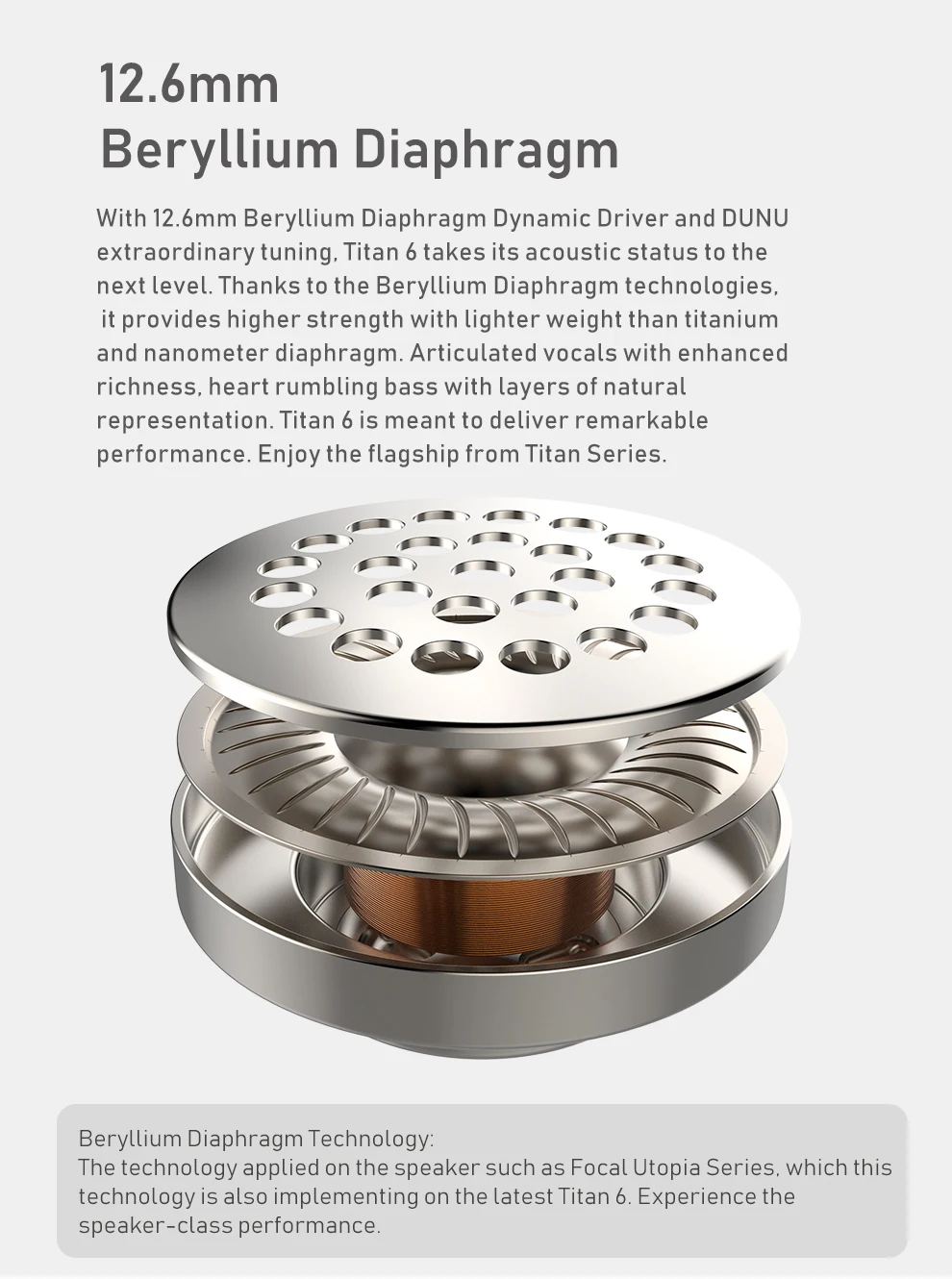 DUNU Titan6 Hi-Res Beryllium диафрагма динамический дайвер Hi-Fi в ухо наушник ультра широкополосный