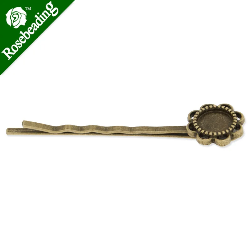 8 мм латунная Заколка невидимка с античным бронзовым покрытием форма подсолнуха