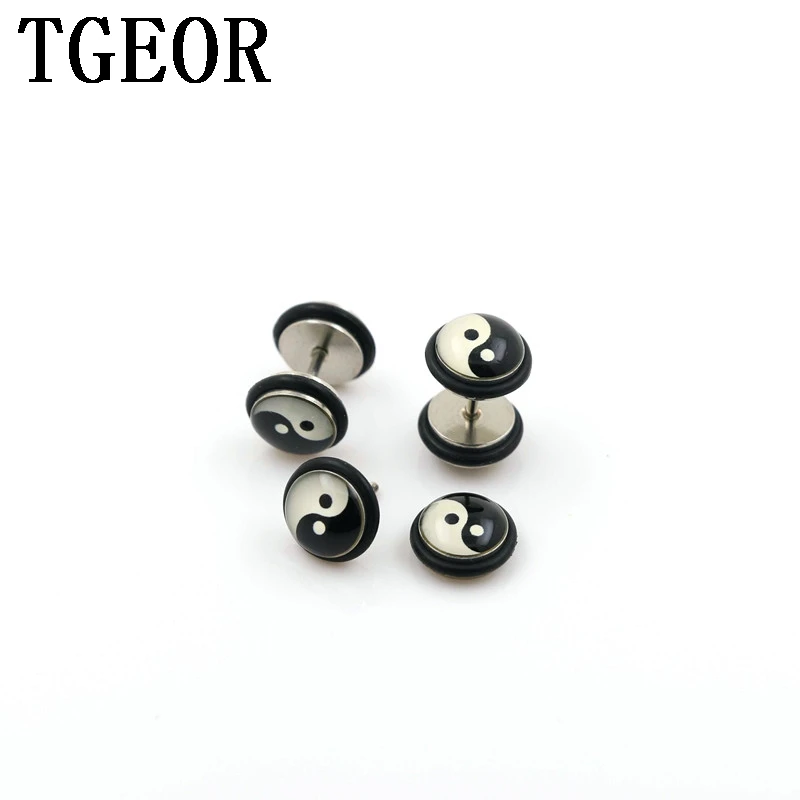 10 шт. модные Затычки Для Пирсинга Ушей ювелирные изделия с принтом тайчи