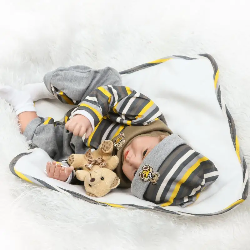 Boneca Кукла reborn boy 22 дюйма 55 см, мягкие силиконовые куклы reborn baby, игрушки для детей, подарок, bebes reborn menino