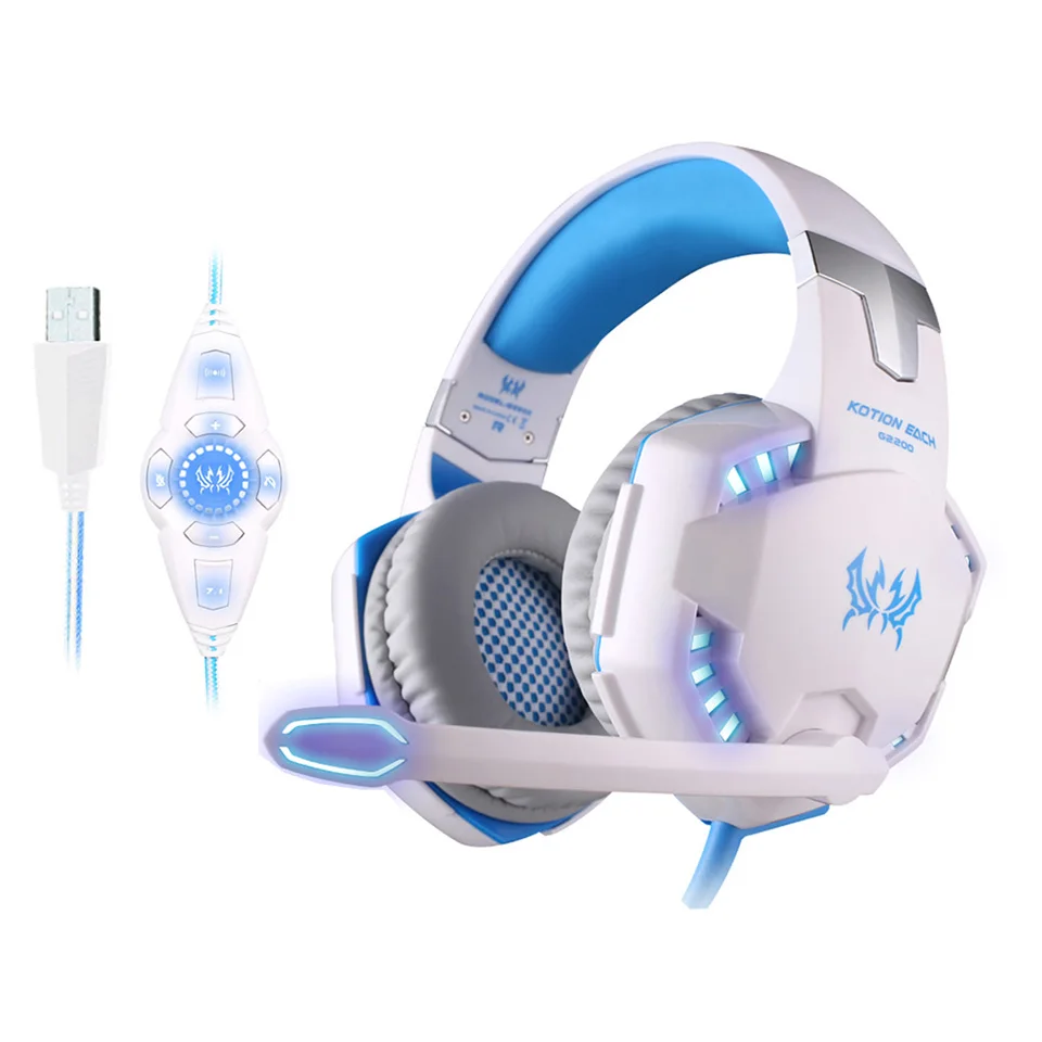 Игровые наушники KOTION EACH G2200 USB 7 1 объемная стереогарнитура для ПК геймеров система