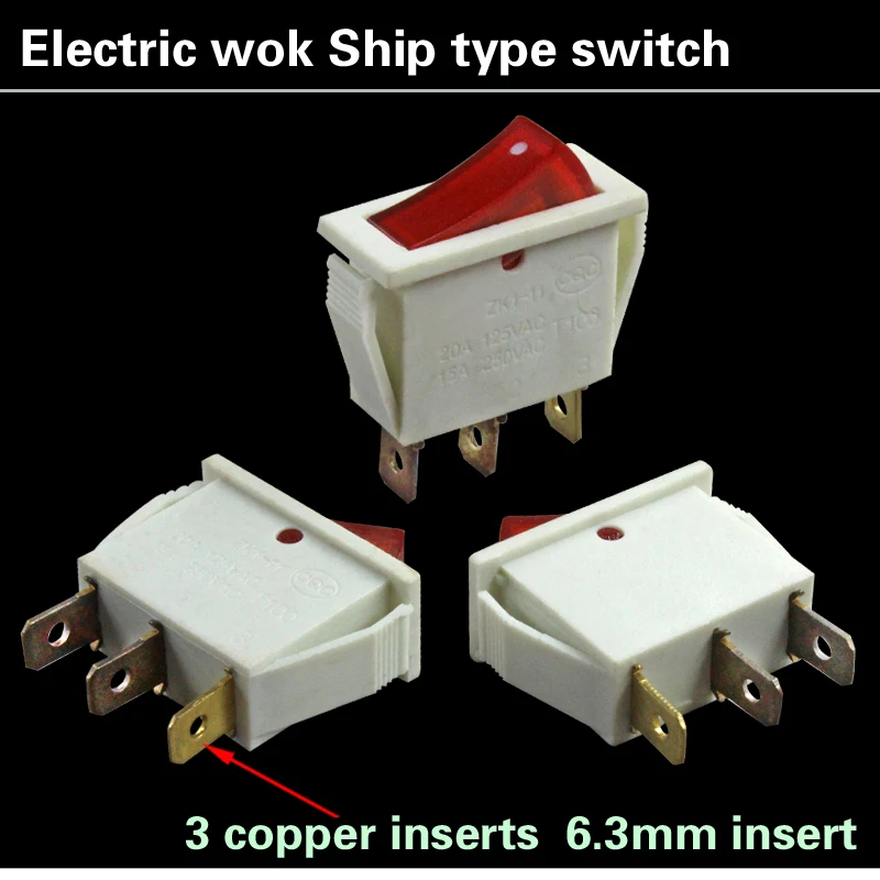 KCD3 Белый Лодка тип переключатель; кулисный переключатель 25x20 мм 15A250V 3-контакт 2-передач Лодка тип переключатель