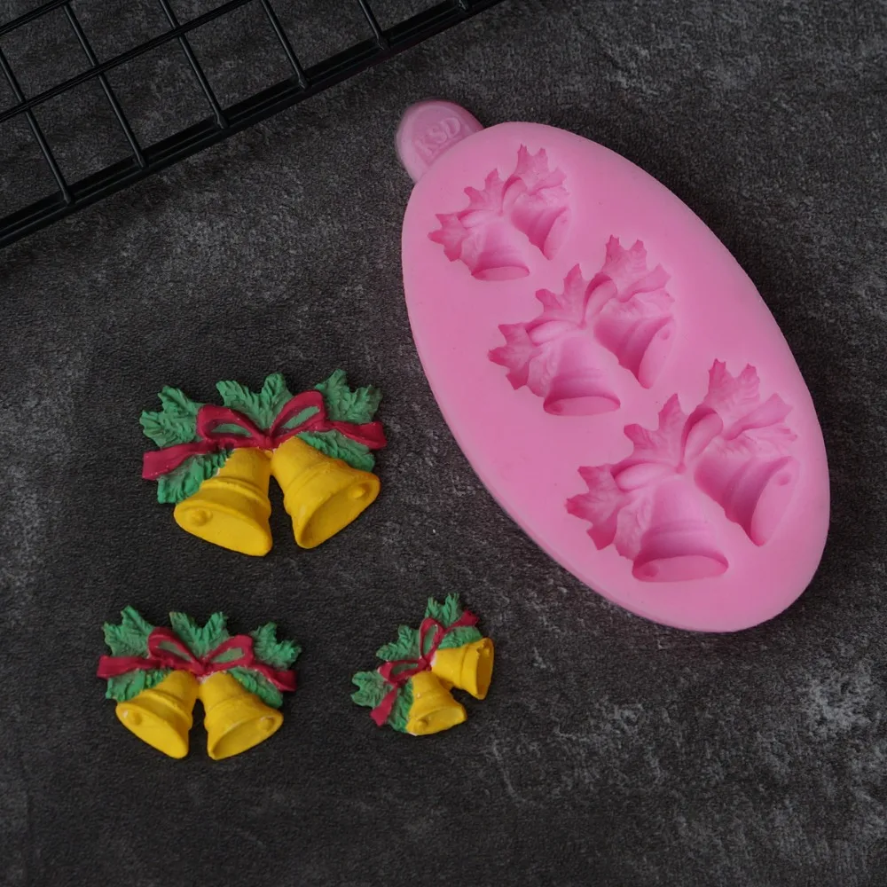 Sugarcraft силиконовая форма Рождественский колокольчик помадка украшения торта