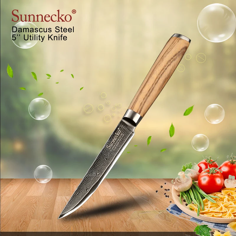 SUNNECKO 3 шт. Кухня Набор ножей Дамаск шеф повар Ножи японский VG10 Сталь оригинальная