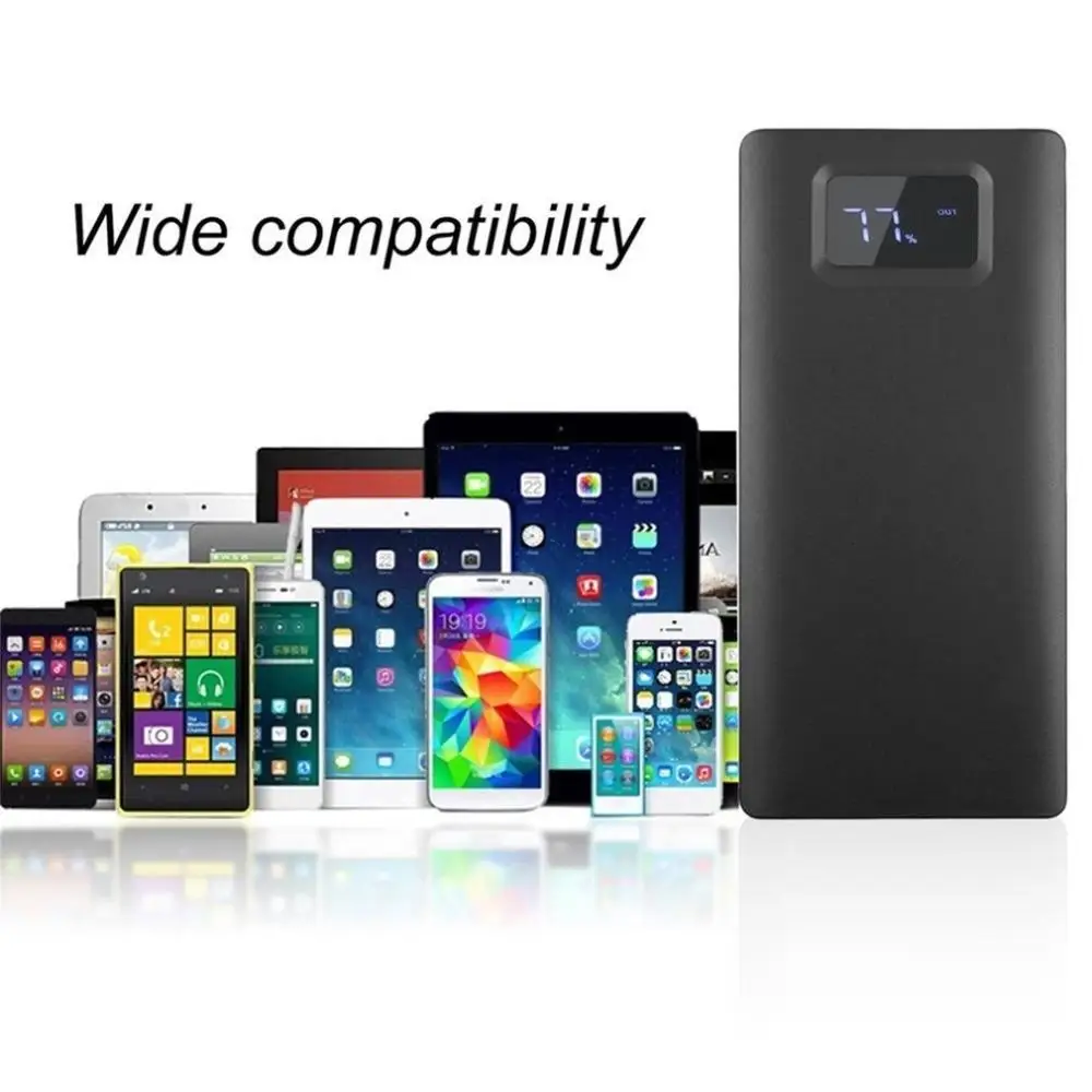Горячая 20000 mah внешний аккумулятор повербанк USB lcd банк питания портативный