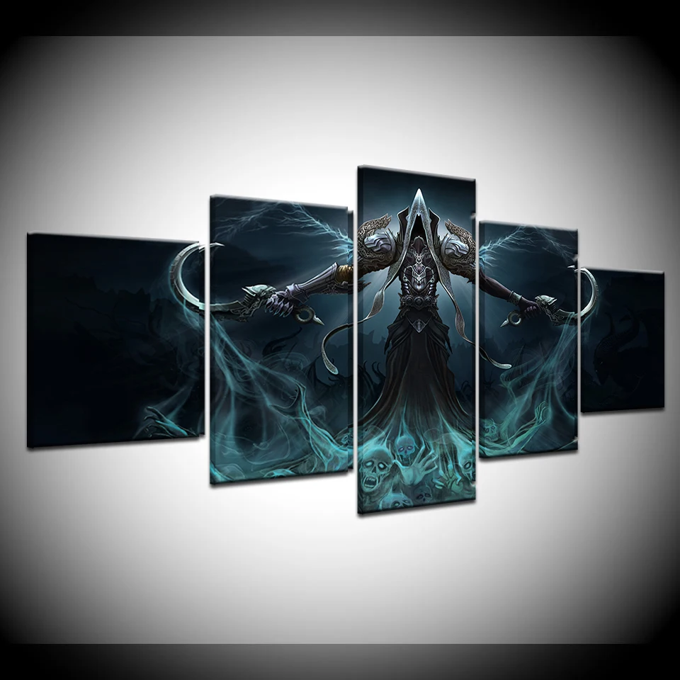 Картина на холсте Scythe and Ghost 5 шт. Настенная картина модульные обои плакат печать