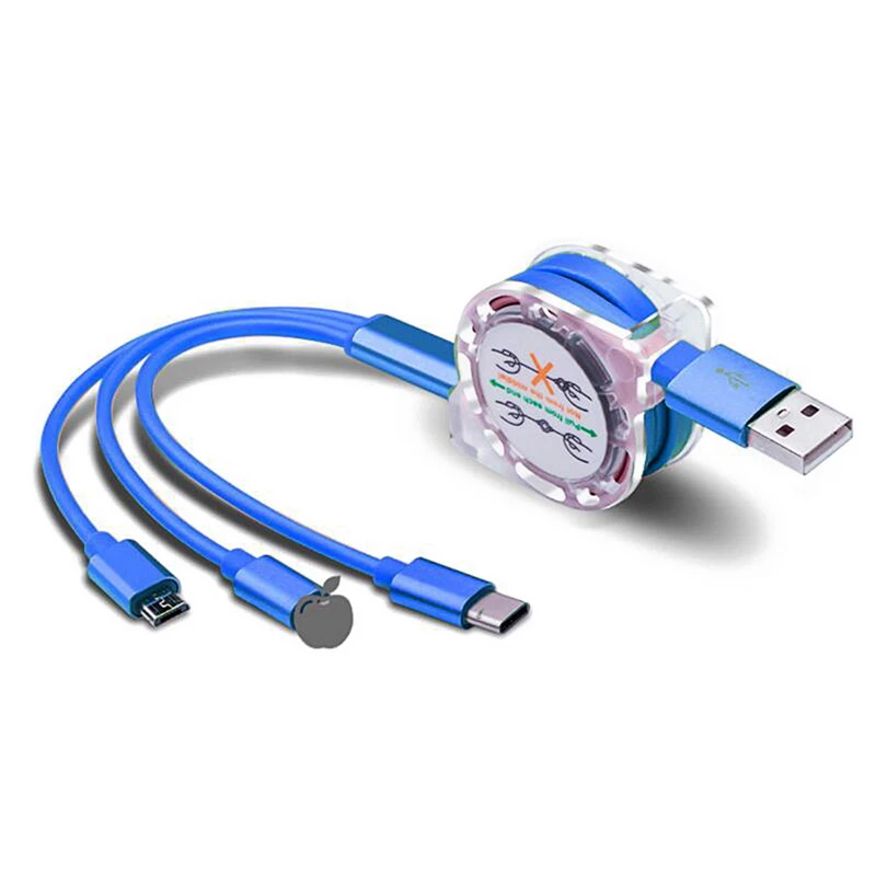3 в 1 Выдвижной usb кабель для зарядки Micro type C провод Samsung Galaxy A30 A50 A70 huawei P30 Pro Phone charger