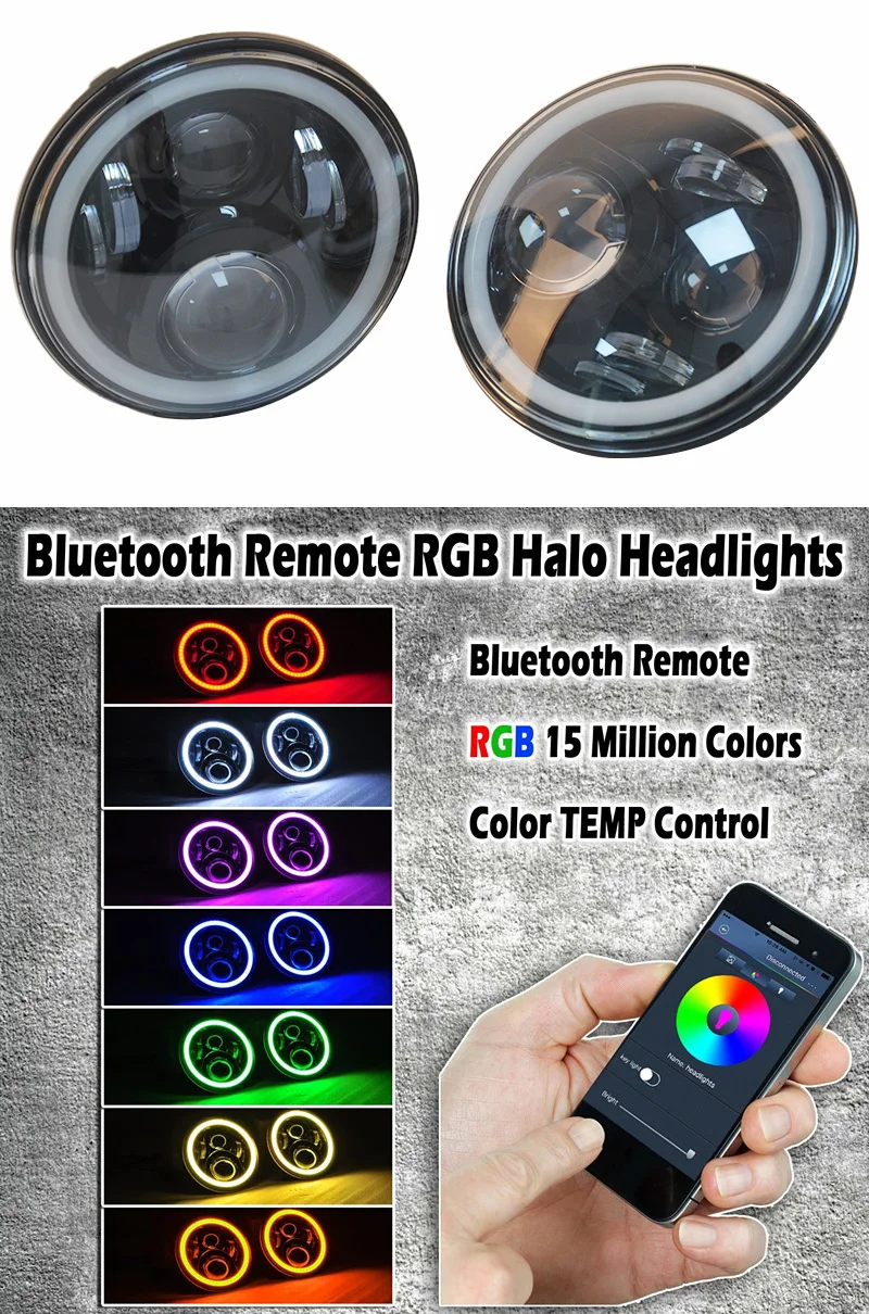 DOT RGB60W 7 дюймов 883 светодиодные фары проектор для Harley Davi Ultra Classic Electra Glide Street Fat Boy Road