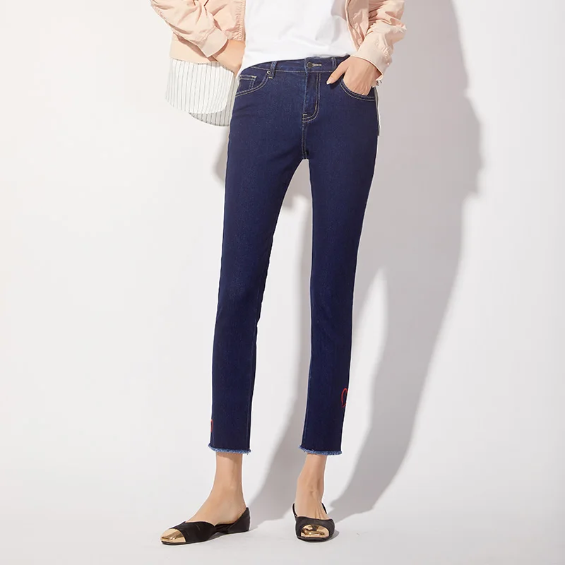 LEIJIJEANS Новое поступление весенние узкие джинсы с 9 точками на талии классические