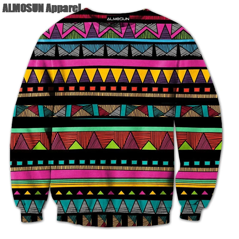 Рождественский 3D сплошным принтом пуловер с круглым вырезом кофты хипстерская