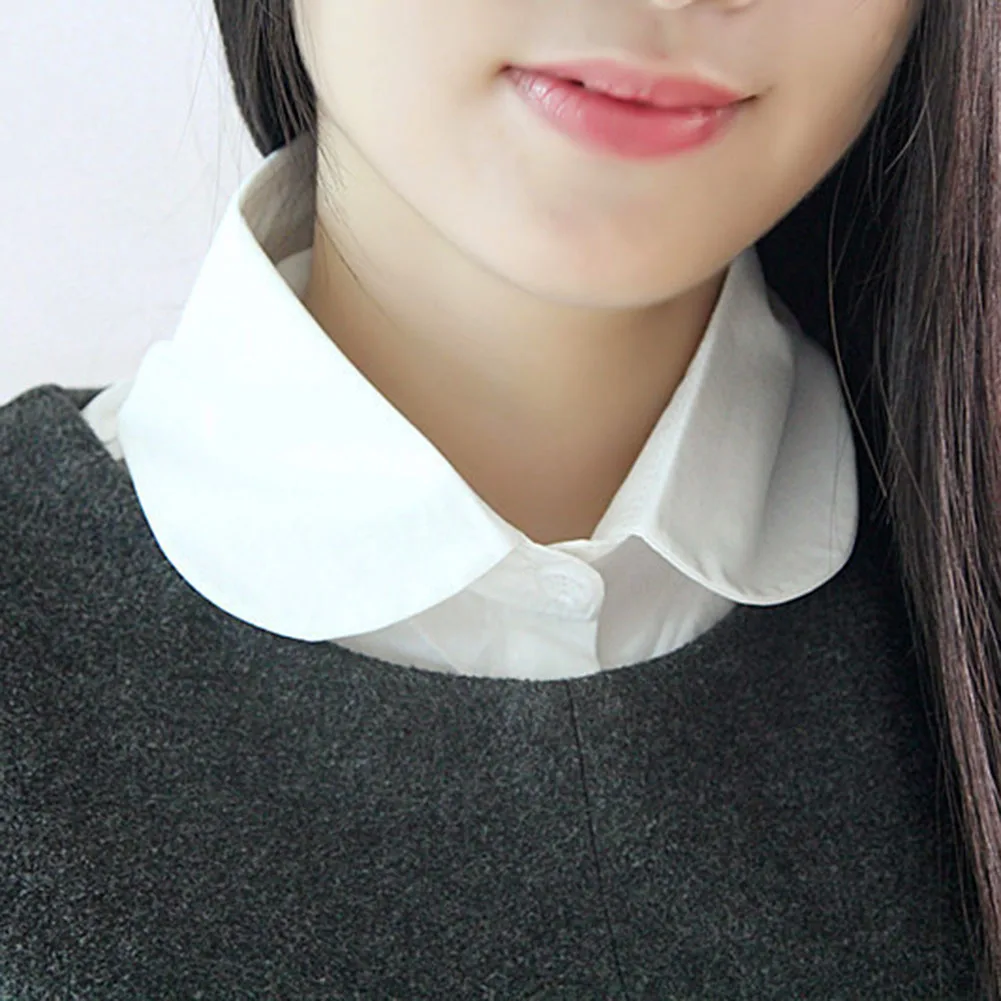 Новинка съемная женская рубашка с ложным воротником хлопковая Однотонная