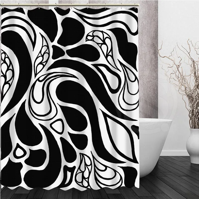 

Black and white retro pattern Shower Curtain New Classical Modern Bath Curtains 66" x 72"Inch Stylish beautiful curtains