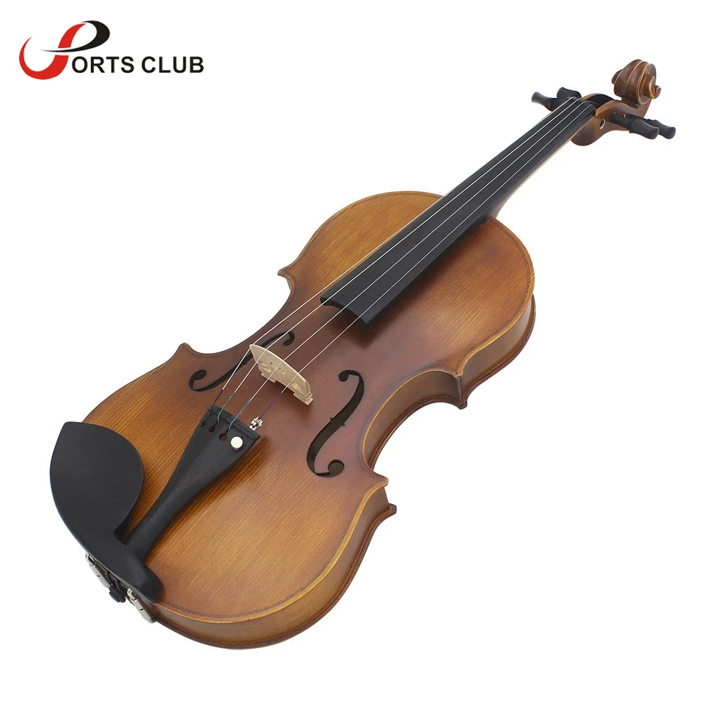 4/4 Full Size Violin Fiddle Solid Wood Matte Finish Spruce Face Board Ebony Fretboard with Hard Case Bow Rosin Clean Cloth | Спорт и