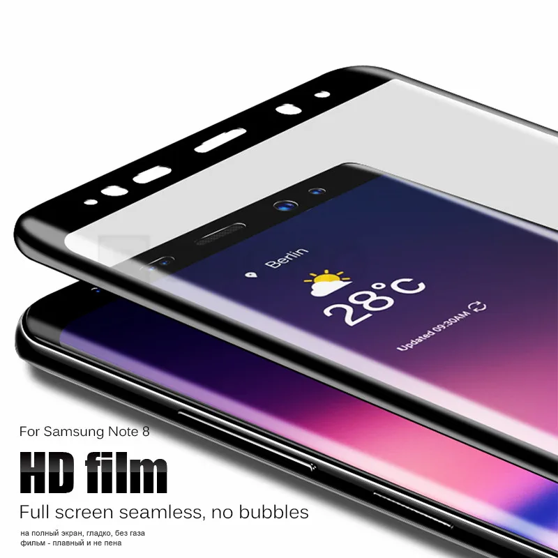 4D изогнутое закаленное стекло полное покрытие для samsung Galaxy S8 S9 Plus S7 Edge Защитная пленка для экрана для samsung Galaxy Note 8 стекло