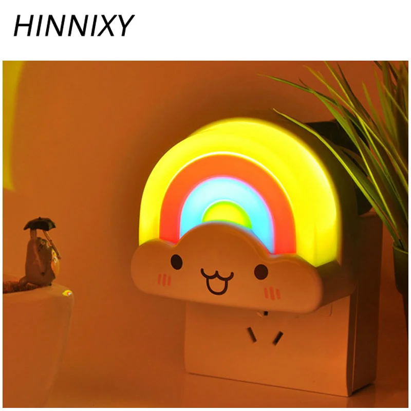 Hinnixy LED цветная Радужная форма ночное освещение голосовое сенсорное управление