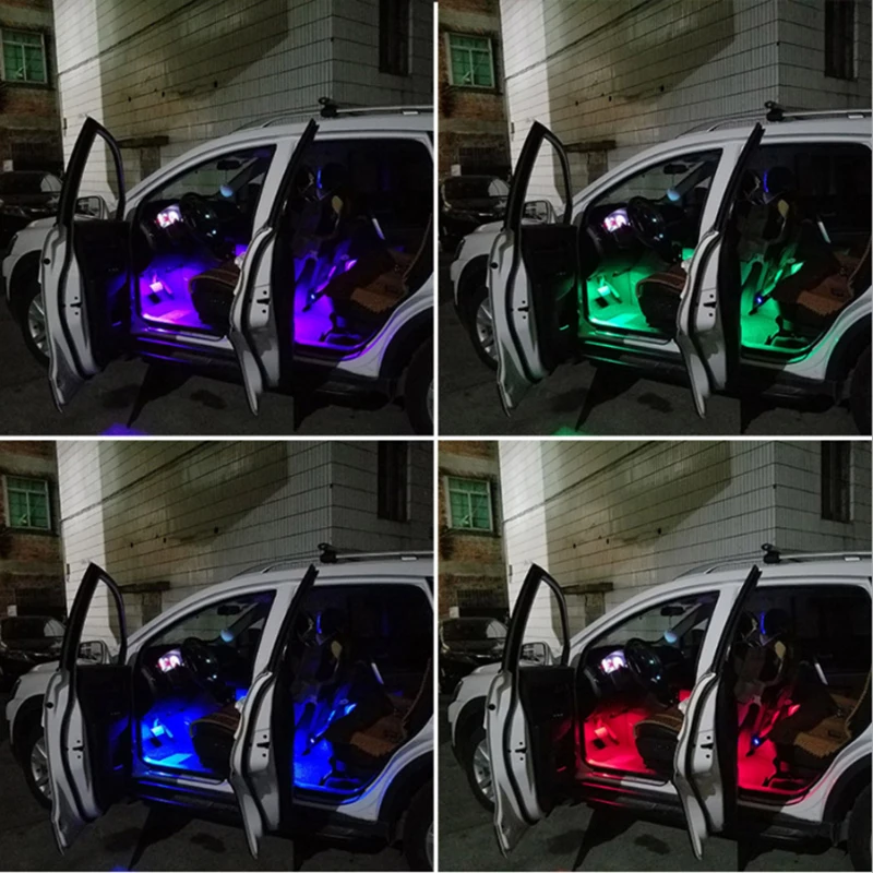 Светодиодные ленты RGB для автомобиля декоративные цвета атмосферные лампы