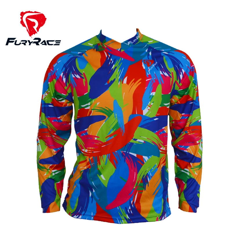 Фурия гонки 2017 Красочные печати длинные горные трикотажные изделия мотоцикл