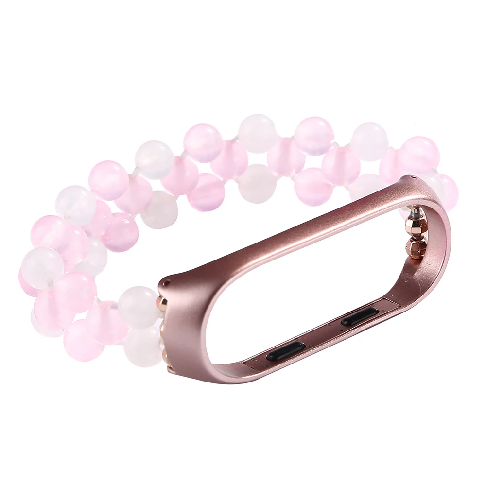 Rose Gold Ремень для Xiaomi mi band 3/4 браслет сменный ремешок для смарт-часов ремень двухцветный высекательный пресс машины для Керамика бусины ремешок для mi band 3/4 Accosseries - Цвет: Rose Gold