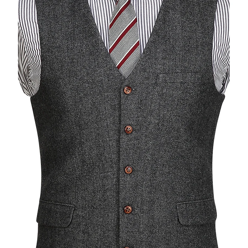 men suit 50% wool warm retro grey wedding groom wear fashion suits set 3 pieces blazer vest pant single breasted tuxedo slim fit