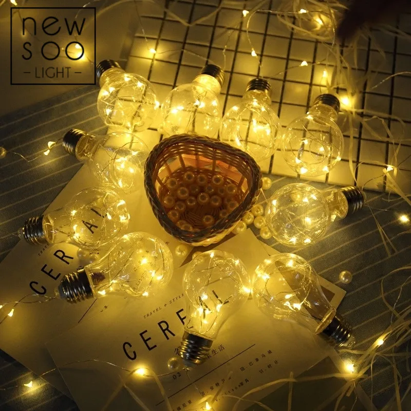 10 светодио дный Led Фея прозрачный медный провод лампы батарея работает строка