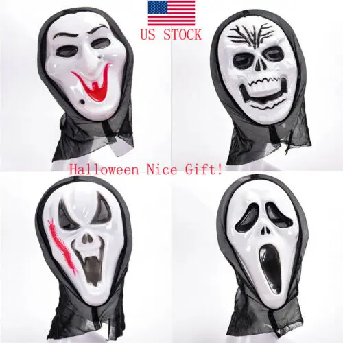 Вечерние Маски крик белая маска для призраков ужас Хэллоуин костюм GhostfaceCosplay аксессуар