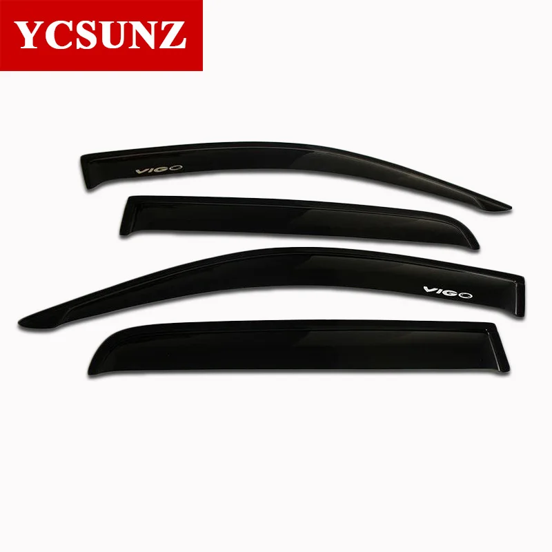 Автомобильный дефлектор для защиты от ветра ABS белый цвет окна Дефлектор козырек вентиляционный дождевик для Toyota Hilux Vigo 2005 - Цвет: BLACK