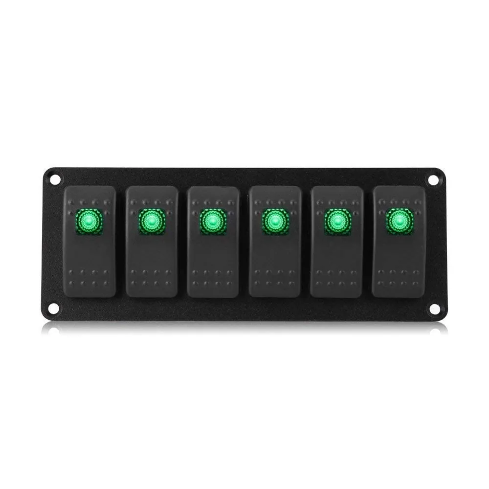 12 24 в 6 Gang Rocker Switch Panel панель переключателей водонепроницаемый дизайн для
