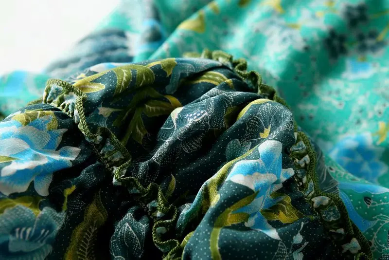 Boho Chic, Женская пляжная плиссированная юбка хиппи с цветочным принтом и птицами, высокая эластичная талия, макси-юбка трапециевидной формы для женщин