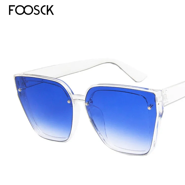C8Light blue FOOSCK Oculos De Sol Feminino новые модные ретро дизайнерские Супер круглые очки кошачий глаз женские солнцезащитные очки Feminino UV400 - Цвет линз: C8Light blue