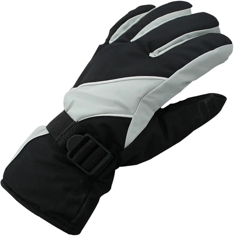 Light grey Зимние водонепроницаемые ветрозащитные перчатки для защиты от снега, мужские лыжные перчатки для сноуборда, перчатки для езды на мотоцикле, зимняя ветрозащитная спортивная одежда - Цвет: Light grey