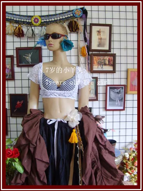 

Belly Dance Top Lace Belly Dance Short Sellves Breast CareTop DU03