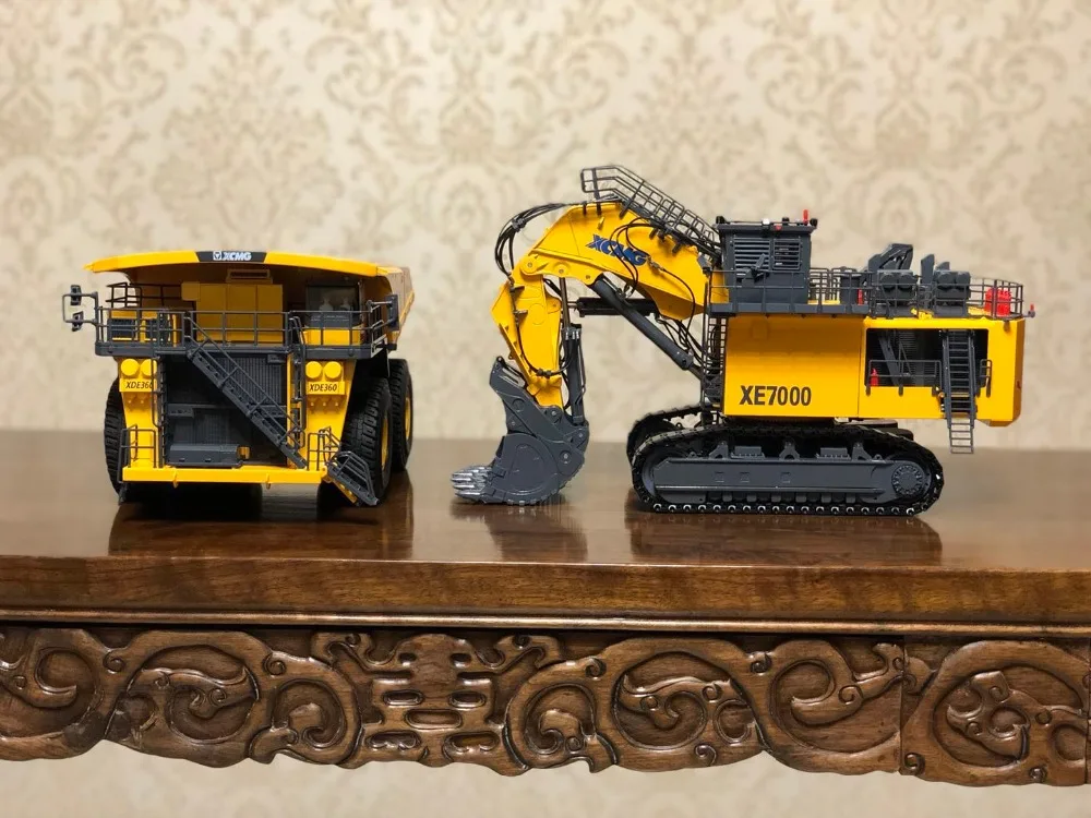 Комбо для запуск 1:50 XCMG XE7000 шахтный экскаватор матч 1:50 XCMG XDE360 шахтерский грузовик, коллекция, быстрая