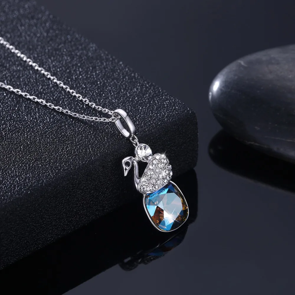 LEKANI кубический бисер кристаллы от SWAROVSKI Лебедь Кулон ожерелья Классическая мода