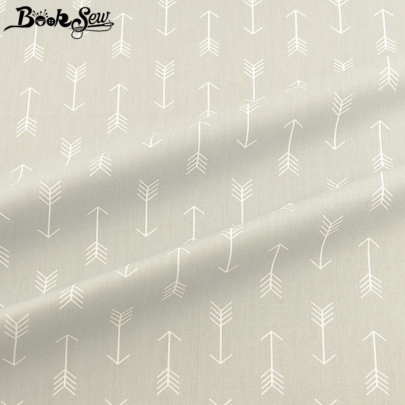 Booksew серый саржевый швейный материал хлопковая ткань с принтом стрелы лоскутный Скрапбукинг DIY Tissus Tela Algodon
