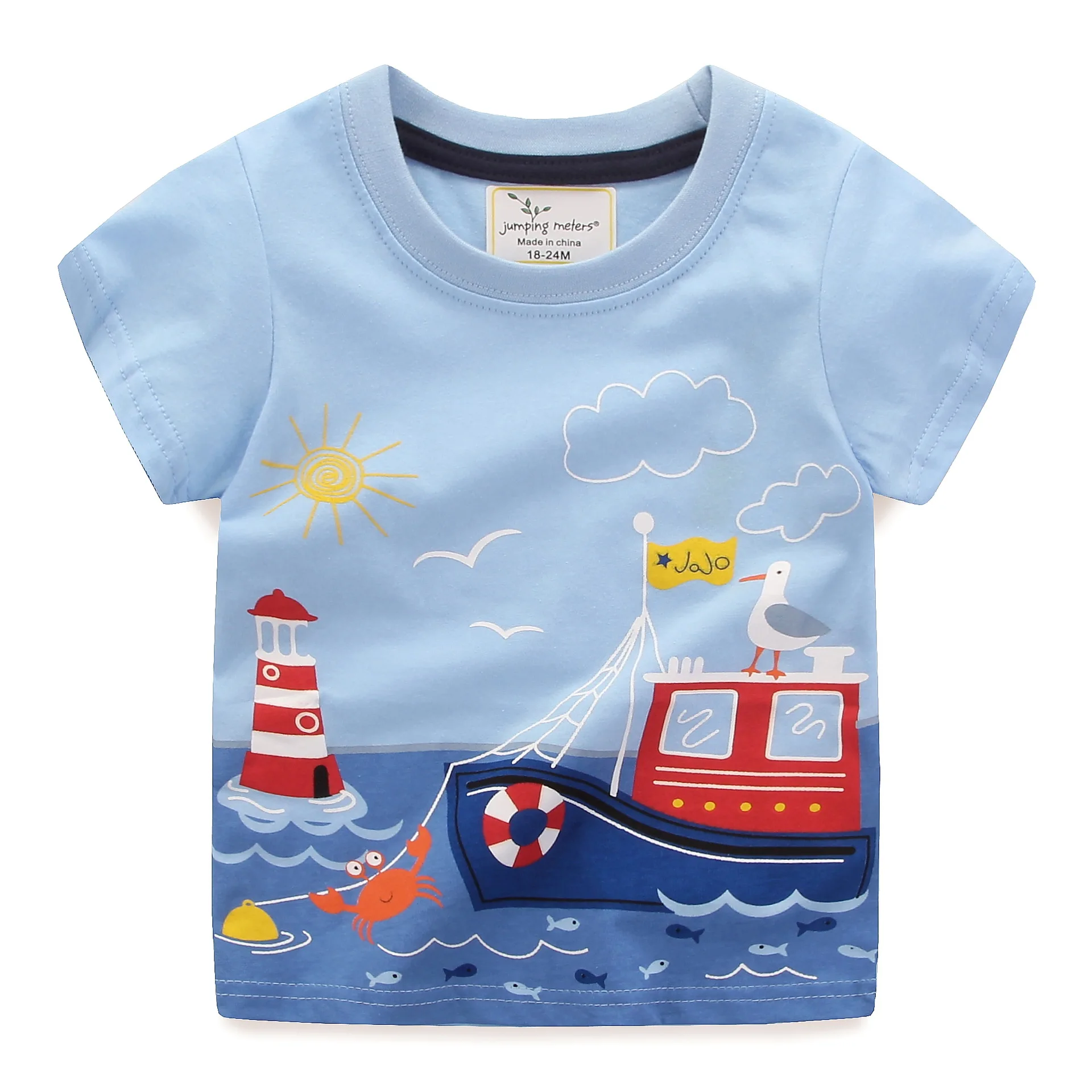 6676 Baby Boys Summer Children T shirts Boys Clothes Kids Shirt Cotton Character Print Baby Boy Clothing - Цвет: 6676
